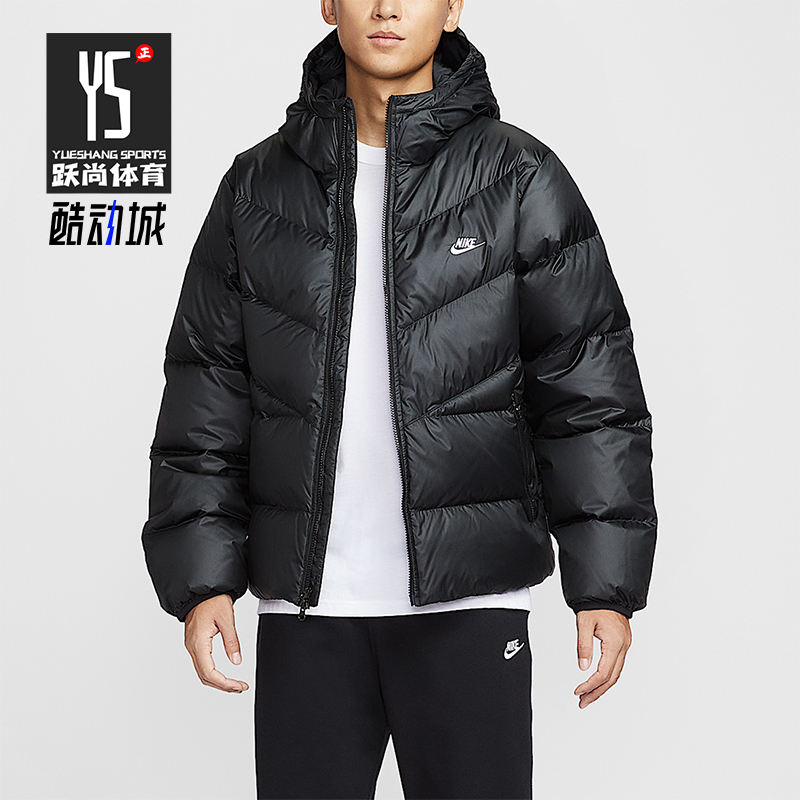 Nike/耐克正品2025男士宽松经典运动防风连帽羽绒服HQ7791-011