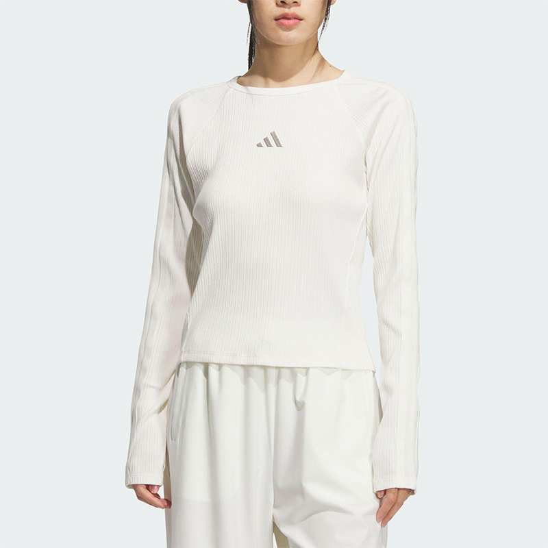 Adidas/阿迪达斯正品2025女士时尚运动休闲修身简约长袖T恤KB7754