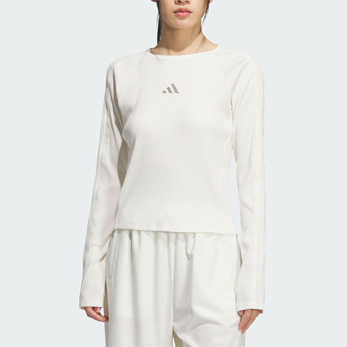 Adidas/阿迪达斯正品2025女士时尚运动休闲修身简约长袖T恤KB7754