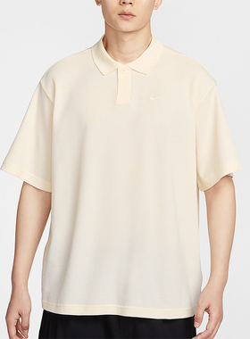 Nike/耐克正品Oversize男士翻领针织华夫格经典短袖IF0377-110