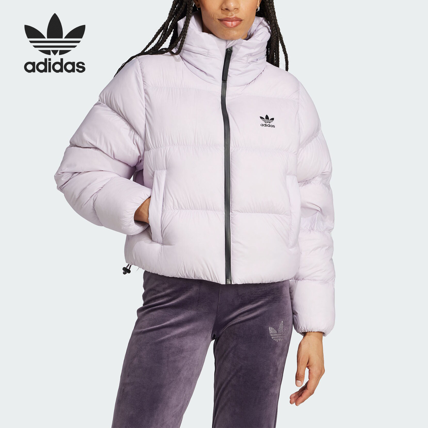 Adidas/阿迪达斯官方正品三叶草女士保暖运动宽松羽绒服IW8369