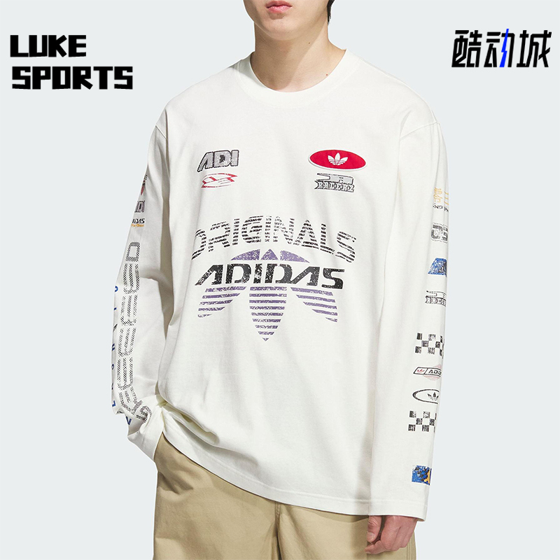 Adidas/阿迪达斯正品三叶草男士透气宽松运动赛车时尚长袖KH1200