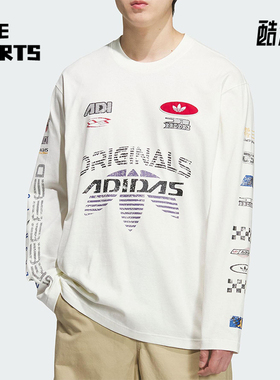 Adidas/阿迪达斯正品三叶草男士透气宽松运动赛车时尚长袖KH1200