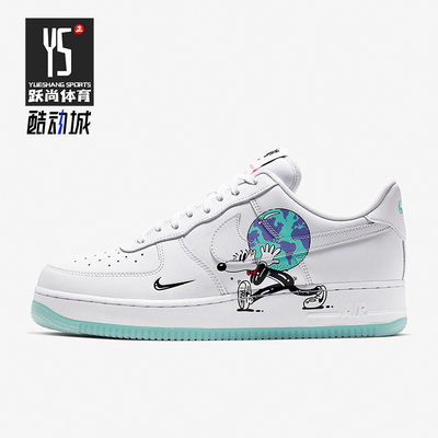 Nike/耐克正品AirForce1新款男女白绿色经典休闲板鞋CI5545-100