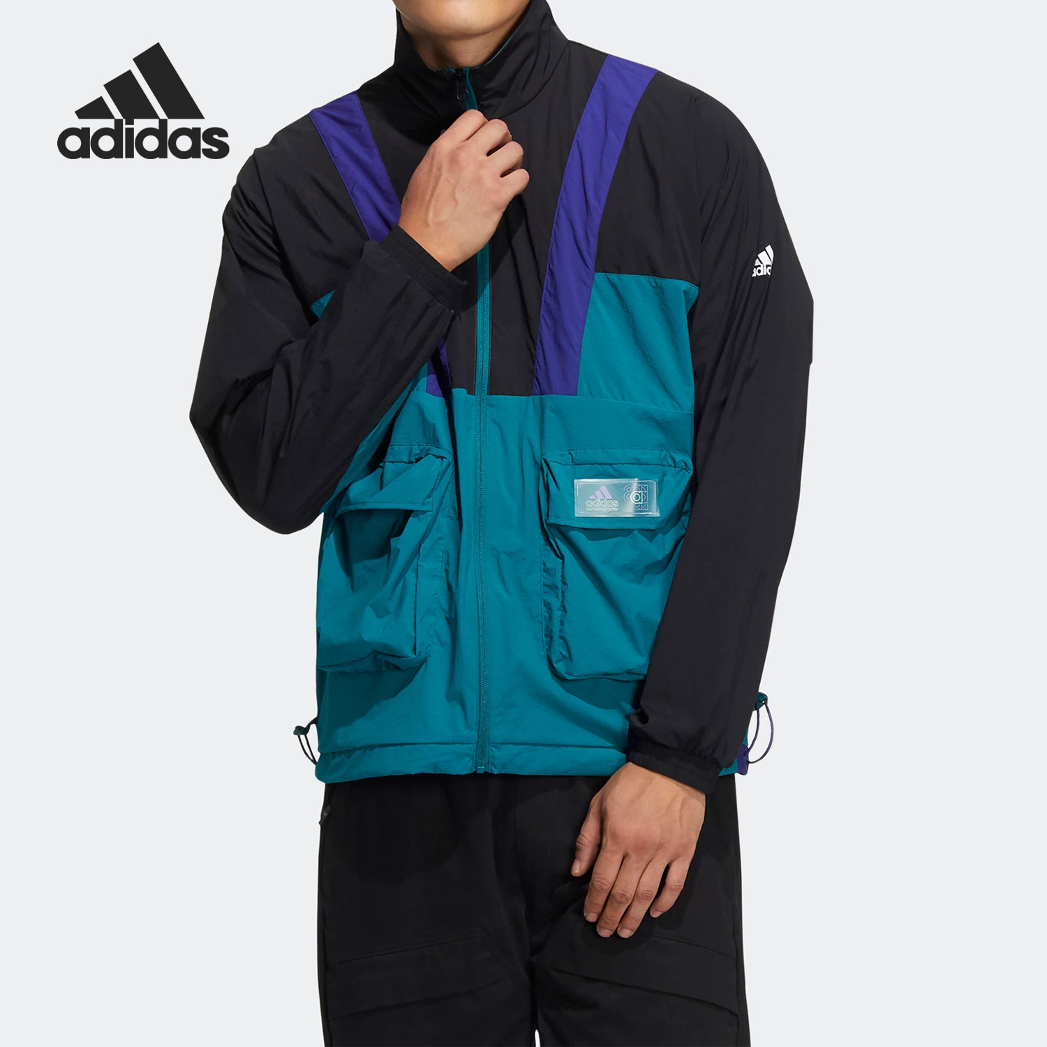 拼色运动夹克Adidas/阿迪达斯