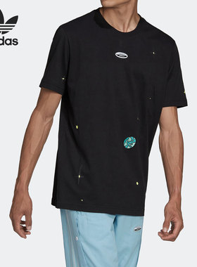 Adidas/阿迪达斯正品三叶草印花圆领透气男子运动短袖HC9457