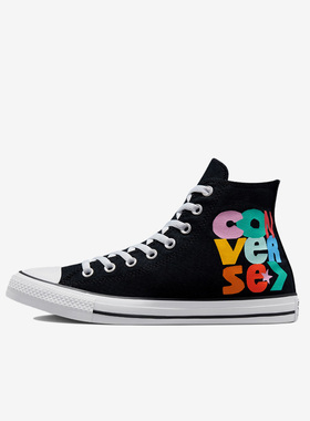 Converse匡威 高帮休闲帆步鞋黑白彩色笑脸印花男女同款 172864C