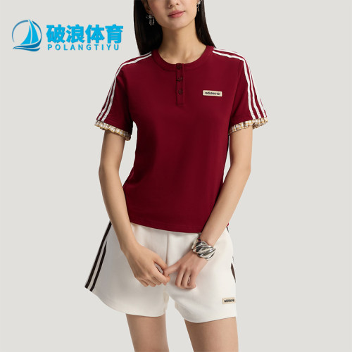 Adidas/阿迪达斯正品三叶草女士运动复古圆领修身KU9393