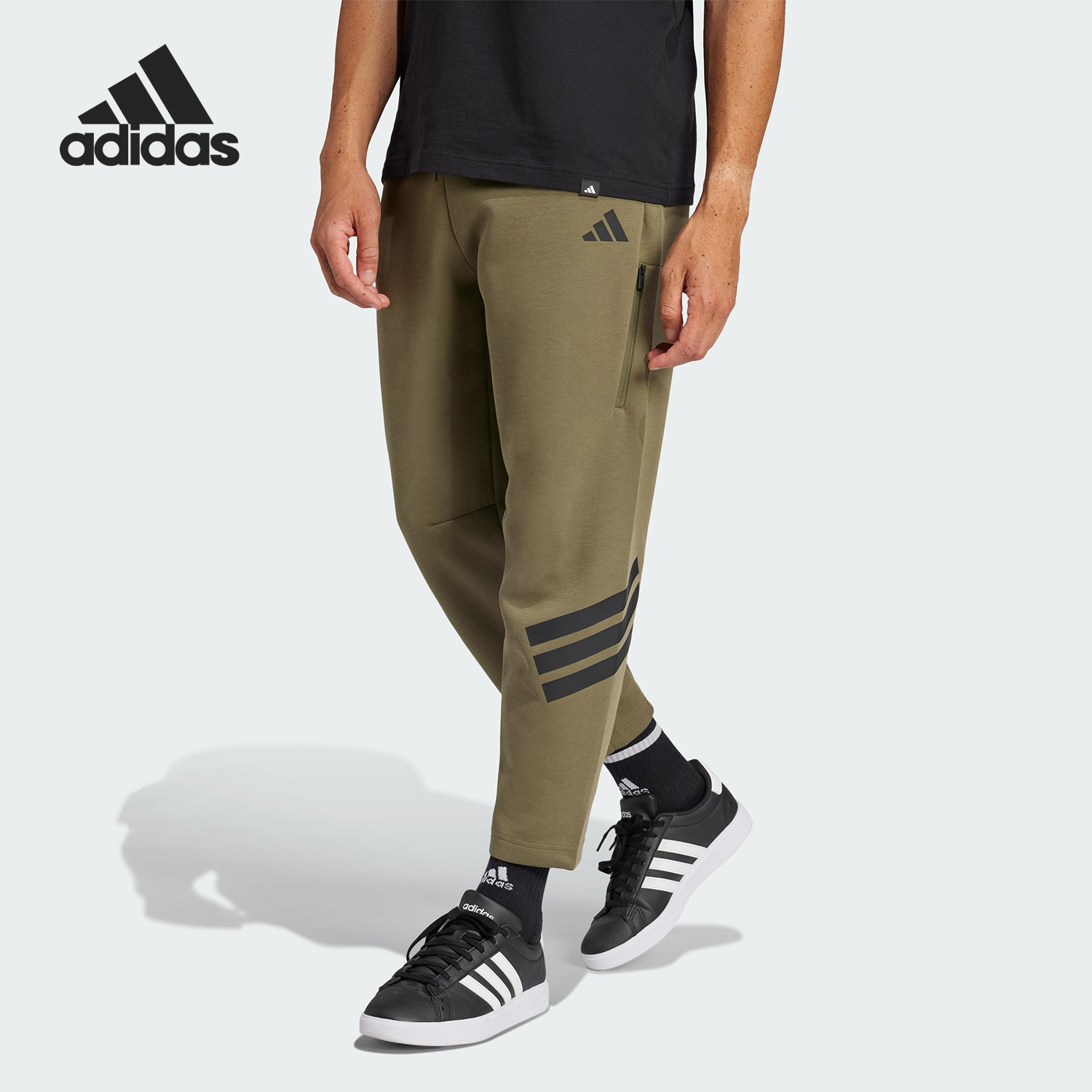Adidas/阿迪达斯官方正品新款男士针织复古透气长裤JD4891
