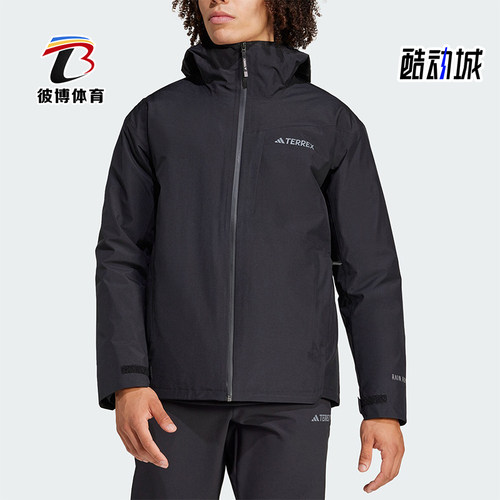阿迪达斯男士连帽宽松休闲外套