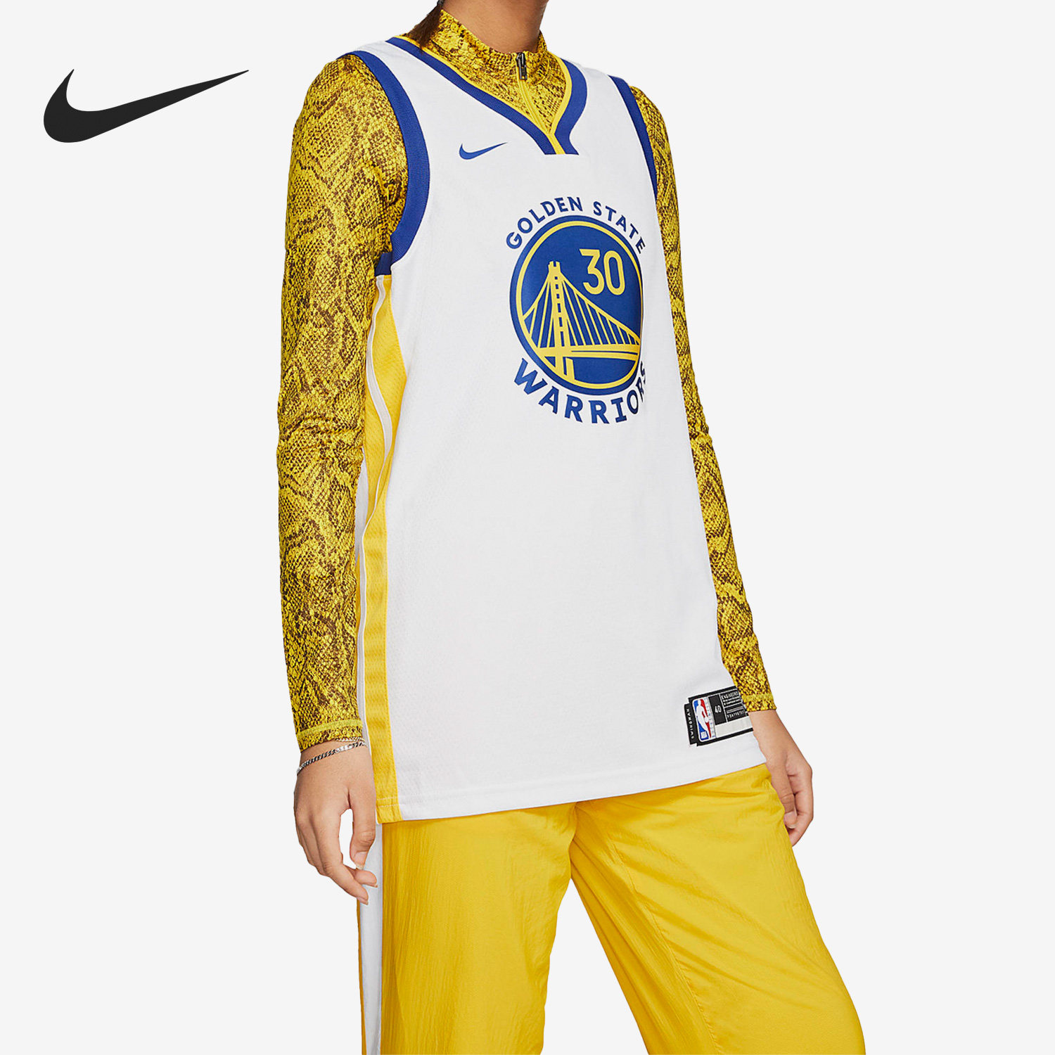 Nike耐克正品男勇士队库里休闲舒适百搭速干运动球衣AV4945-101