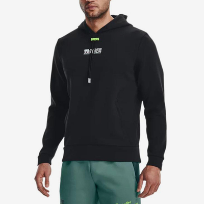 UA/安德玛正品运动男士连帽训练时尚印花卫衣套头衫1370415-001