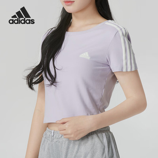 女士圆领短袖 Adidas 新款 阿迪达斯官方正品 T恤JI9794 2024夏季