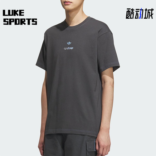 Adidas/阿迪达斯正品三叶草男女图案印花经典宽松时尚短袖KC1428