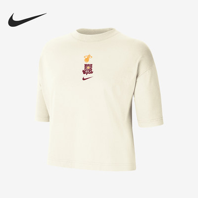 Nike/耐克正品迈阿密热火队Courtside女士宽松T恤FV9374-901