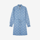 春夏女士运动时尚 印花经典 牛仔长袖 MLB正品 连衣裙3FDDM0141 50BLL