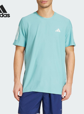 Adidas/阿迪达斯官方正品OWN THE RUN TEE男士圆领短袖T恤JX2211