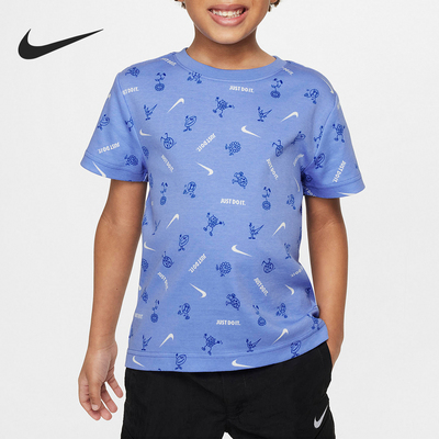 Nike/耐克正品新款小童针织圆领印花休闲短袖T恤FV2691-450