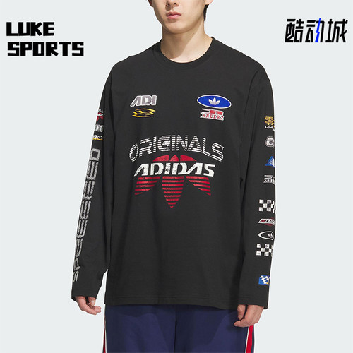Adidas/阿迪达斯正品三叶草男士透气宽松圆领运动休闲长袖KH1199