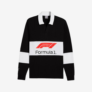 Puma/彪马正品时尚男士休闲撞色翻领经典针织透气运动长袖T恤