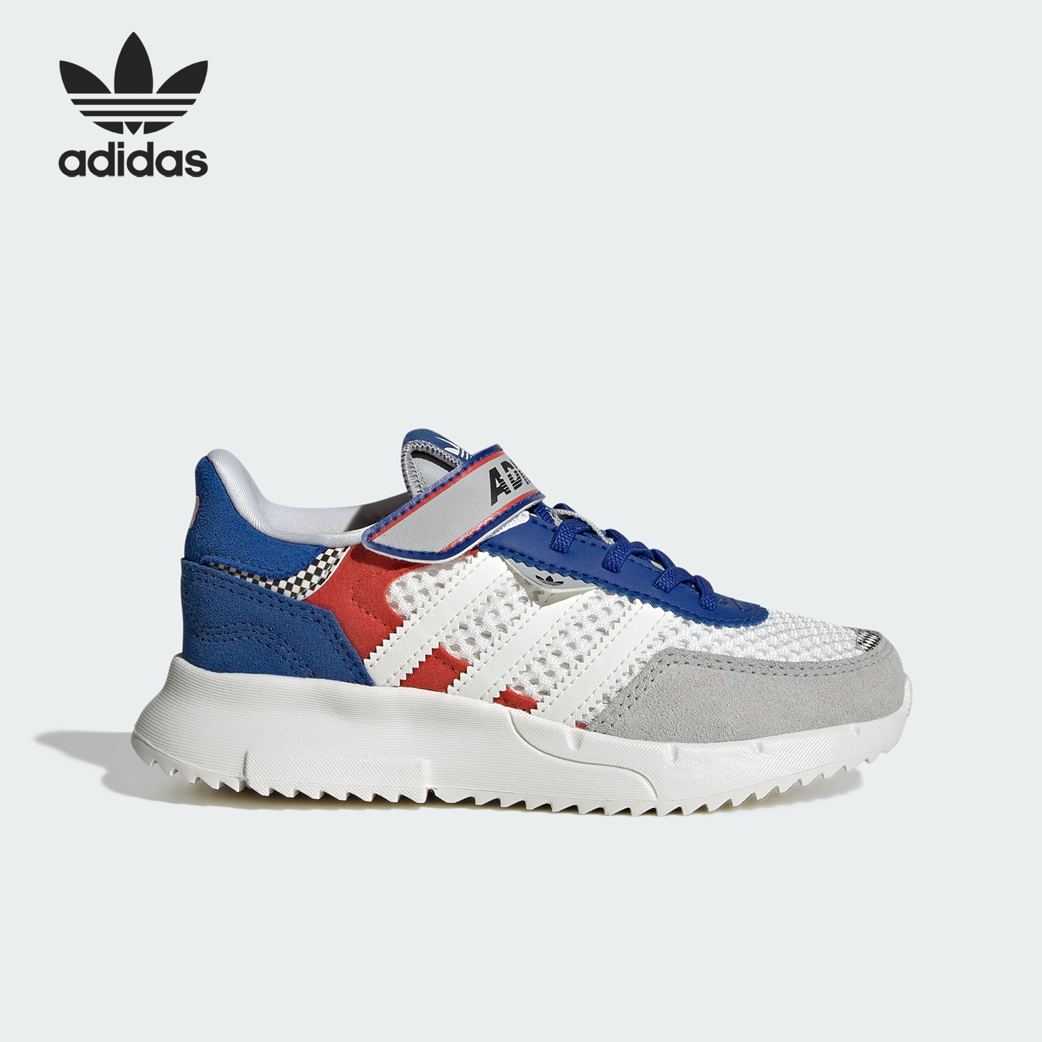 Adidas/阿迪达斯正品三叶草小童低帮经典魔术贴防滑运动鞋JS2477