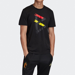 休闲印花圆领透气运动短袖 2025男士 T恤FI5418 阿迪达斯正品 Adidas