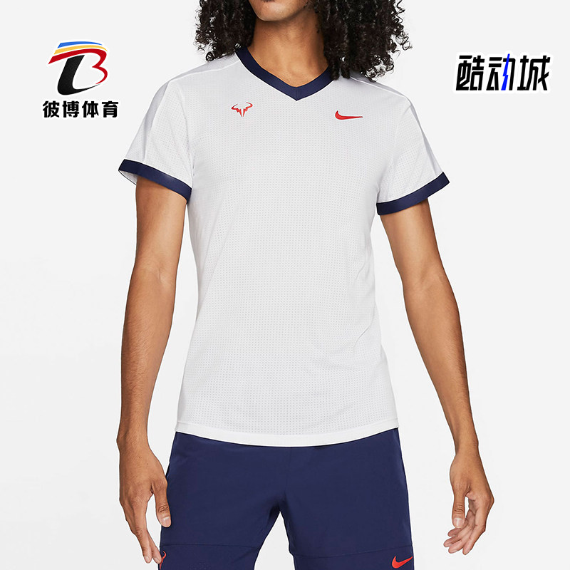Nike/耐克正品新款女白蓝色网球训练经典轻盈网球T恤CV2803-101