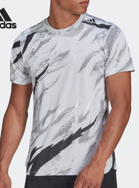 Adidas/阿迪达斯正品男子修身印花训练运动短袖T恤 HB9174