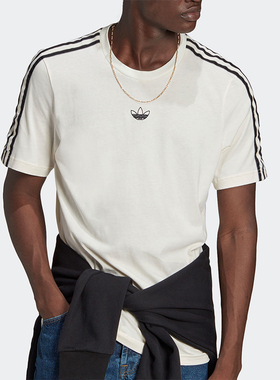 Adidas/阿迪达斯正品三叶草男士透气针织柔软圆领短袖T恤GN2422