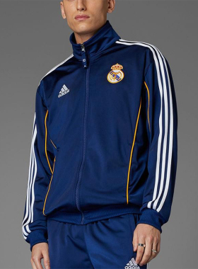 Adidas/阿迪达斯正品REAL MADRID男士立领运动宽松足球外套JW1993