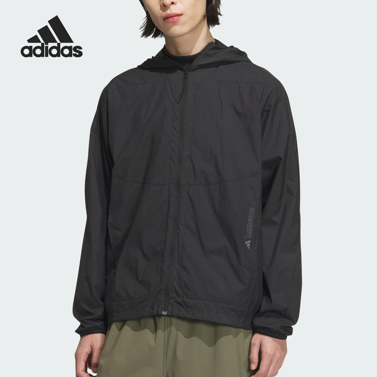 Adidas/阿迪达斯官方正品新款男士防晒梭织宽松连帽外套JZ8401