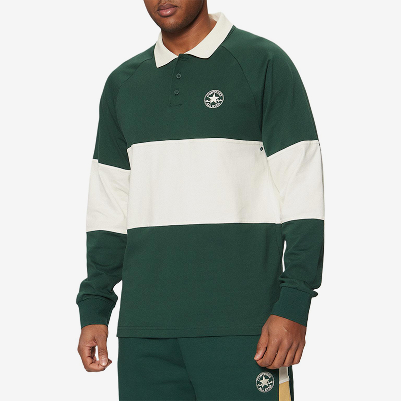 Converse/匡威正品新款男子运动训练翻领长袖POLO衫10027563-A01