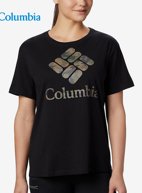 Columbia哥伦比亚正品21春新品户外女子针织短袖圆领T恤 AR2373