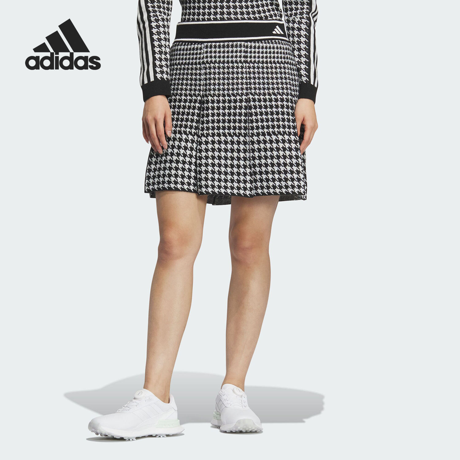 Adidas/阿迪达斯正品FF SKIRT女士千鸟格时尚半身裙IM7260