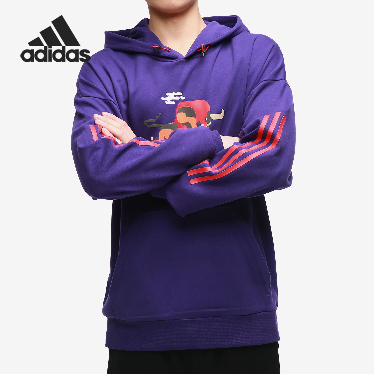Adidas/阿迪达斯正品当季新款男子休闲运动连帽衫卫衣 GQ0890
