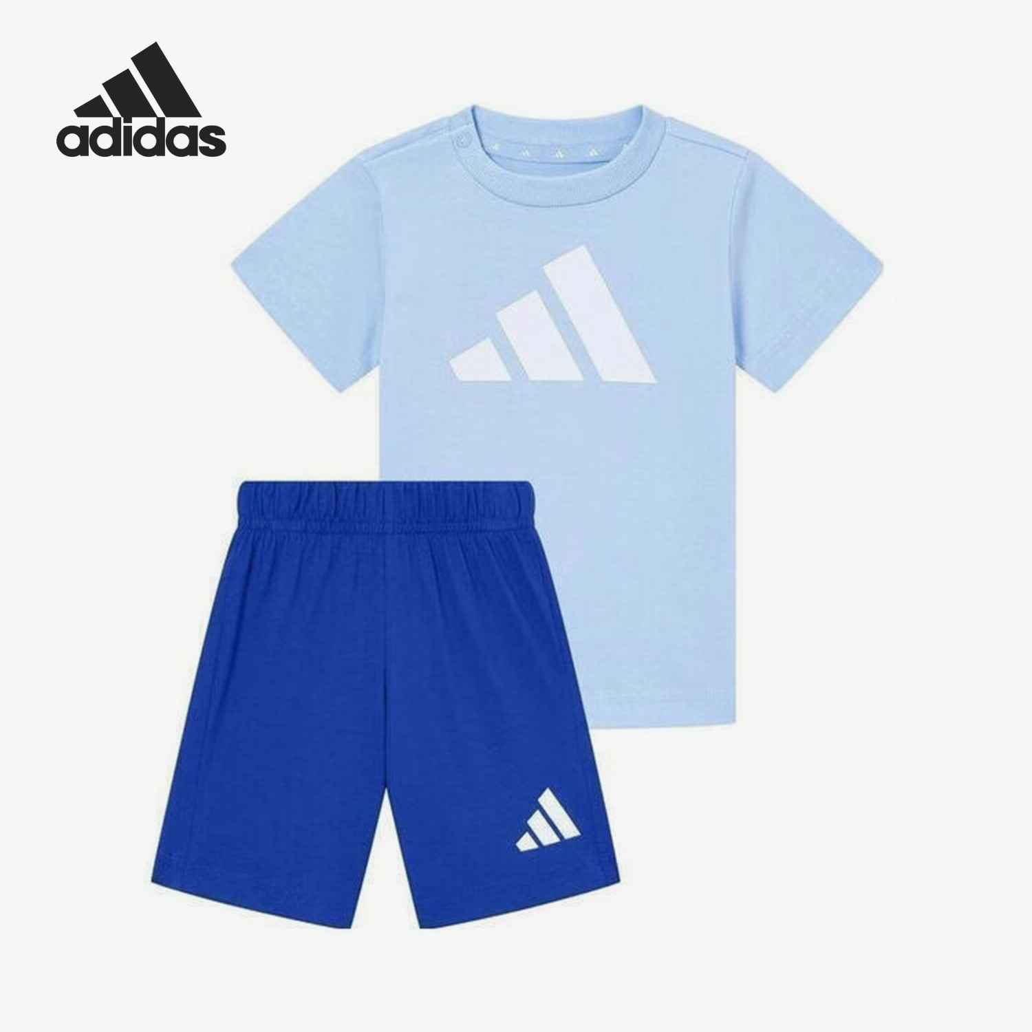 Adidas/阿迪达斯正品夏季婴童套头短袖经典运动短裤套装JC9641
