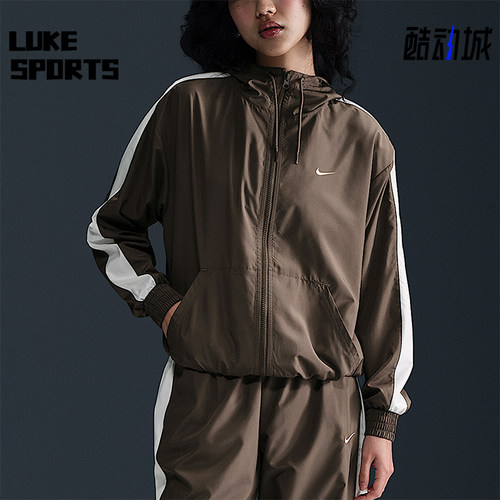 Nike/耐克正品女士运动休闲轻盈宽松舒适拉链连帽外套FV6299-004
