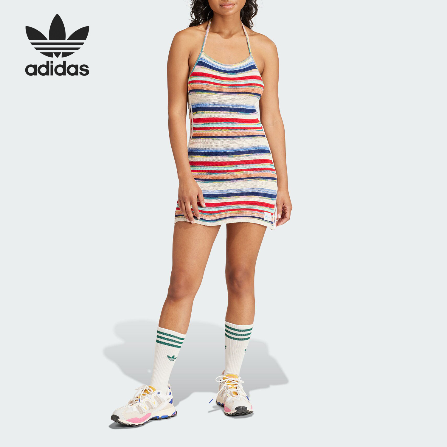 Adidas/阿迪达斯正品三叶草女士联名款运动吊带连衣裙IU2511