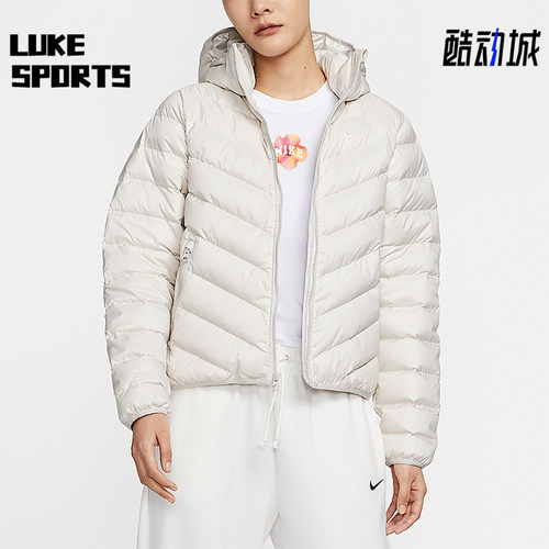 Nike/耐克正品2025女士连帽简约轻盈保暖日常羽绒服HV5106-072