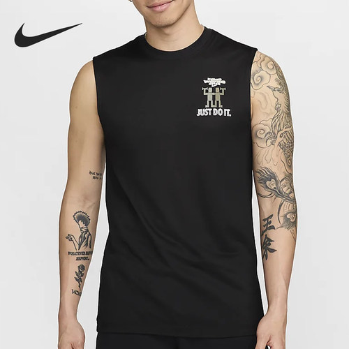 Nike/耐克正品夏季男士休闲印花透气运动训练背心FV8375-010
