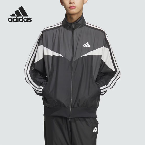 Adidas/阿迪达斯官方正品Sportswear新款男黑灰色夹克外套KF3677