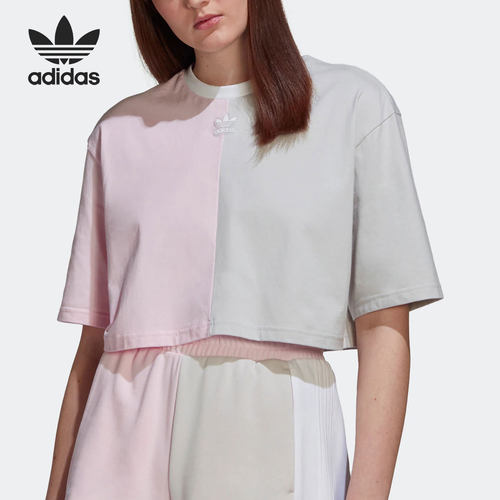 Adidas/阿迪达斯正品三叶草CROPPED TEE 女子运动短袖HT5978