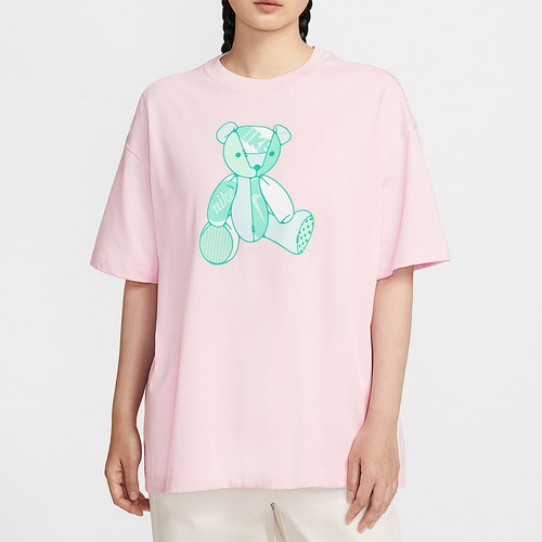Nike/耐克正品2025女士时尚针织休闲印花透气宽松短袖IM3380-663