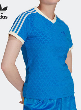 Adidas/阿迪达斯正品三叶草女子时尚运动休闲透气短袖IB2056