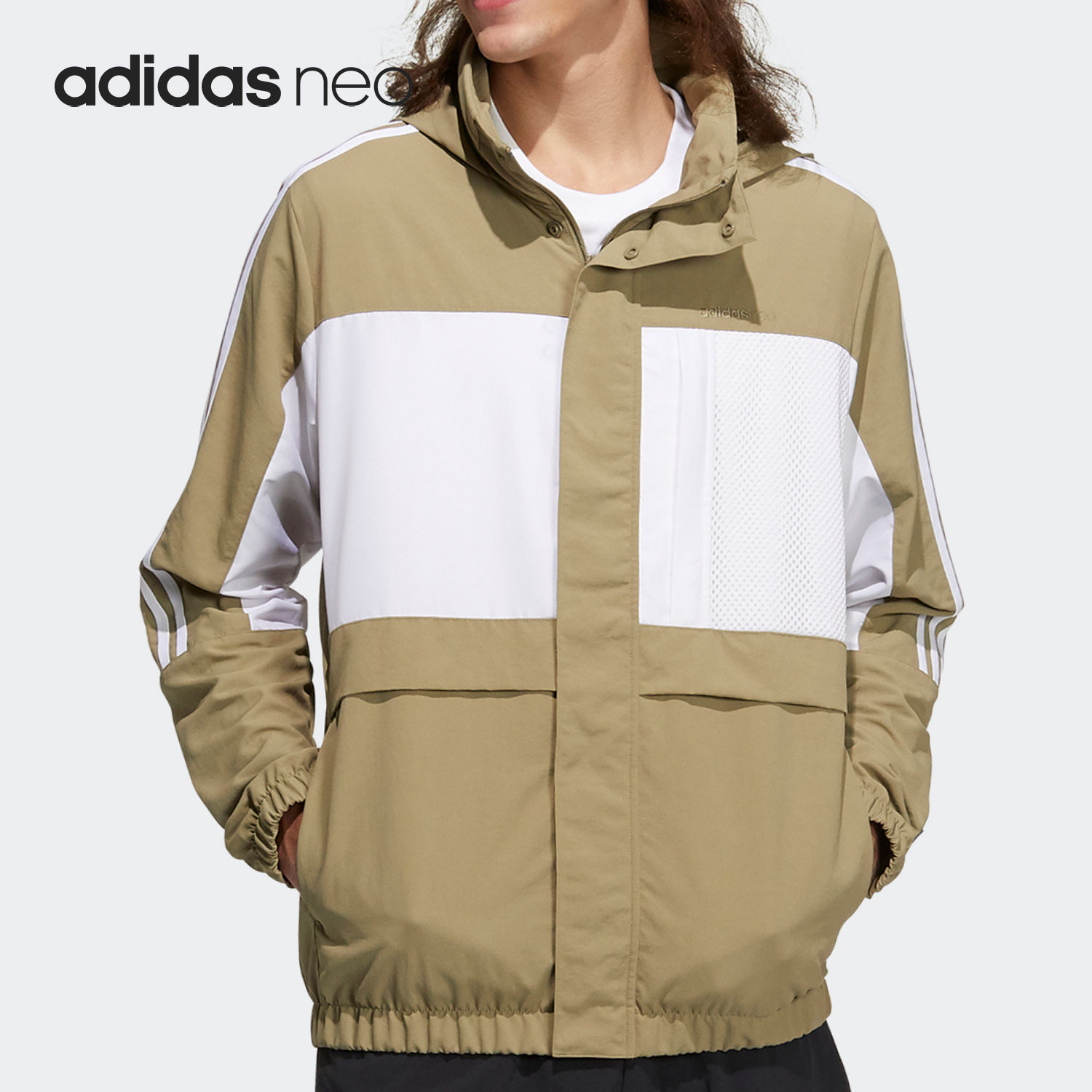 Adidas/阿迪达斯正品 NEO 新款运动休闲男子连帽拉链外套 H55263