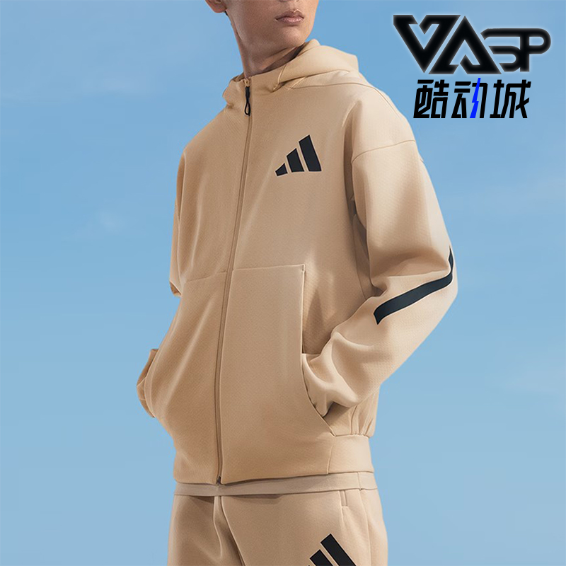 阿迪达斯男士连帽休闲运动外套