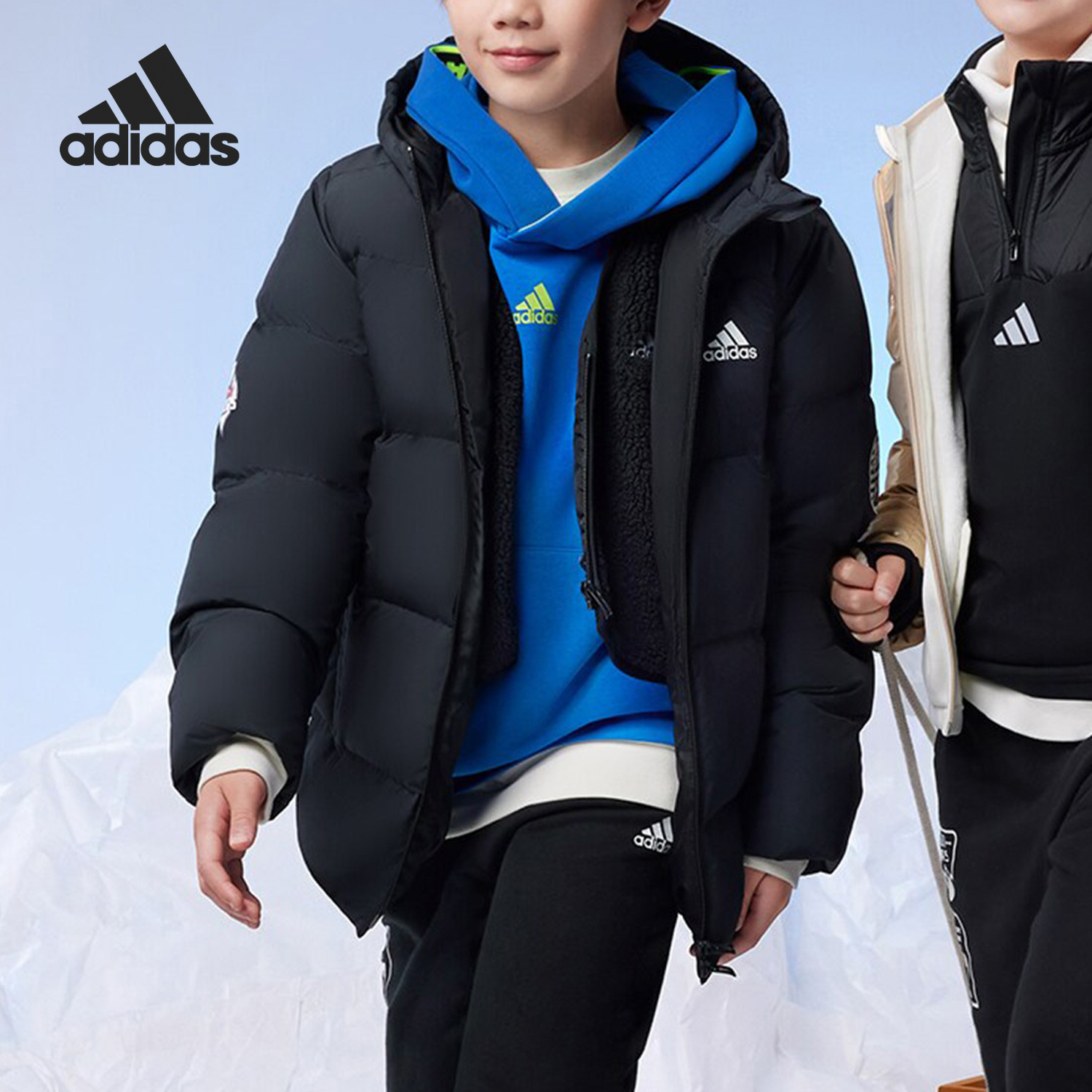 Adidas/阿迪达斯正品冬季儿童二合一运动连帽羽绒服IN0961
