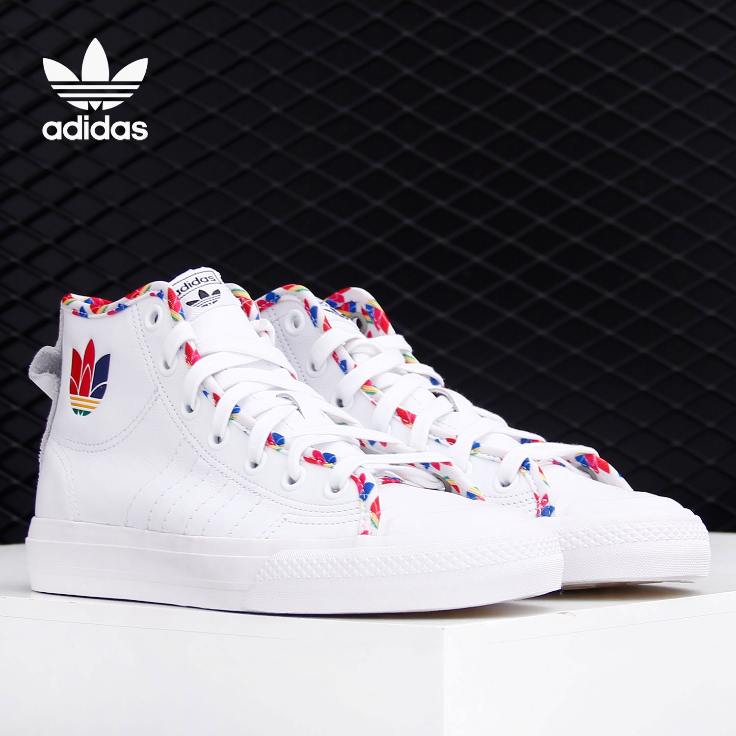 Adidas/阿迪达斯正品三叶草 NIZZA 男女高帮经典运动休闲鞋FY2848