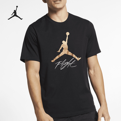 Nike/耐克正品JORDAN男士圆领针织透气运动休闲T恤AO0665-011