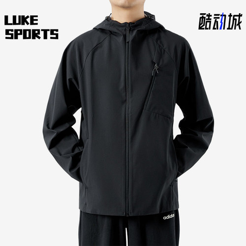 Adidas/阿迪达斯正品男女黑色防水保暖经典休闲夹克外套KG8959